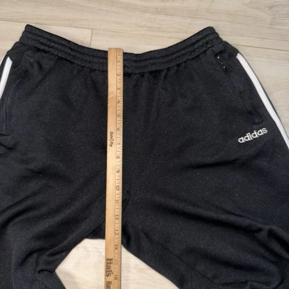 VTG Adidas Pants Mens XL Windbreaker Track Pants Black Striped Drawstring‎ Y2K